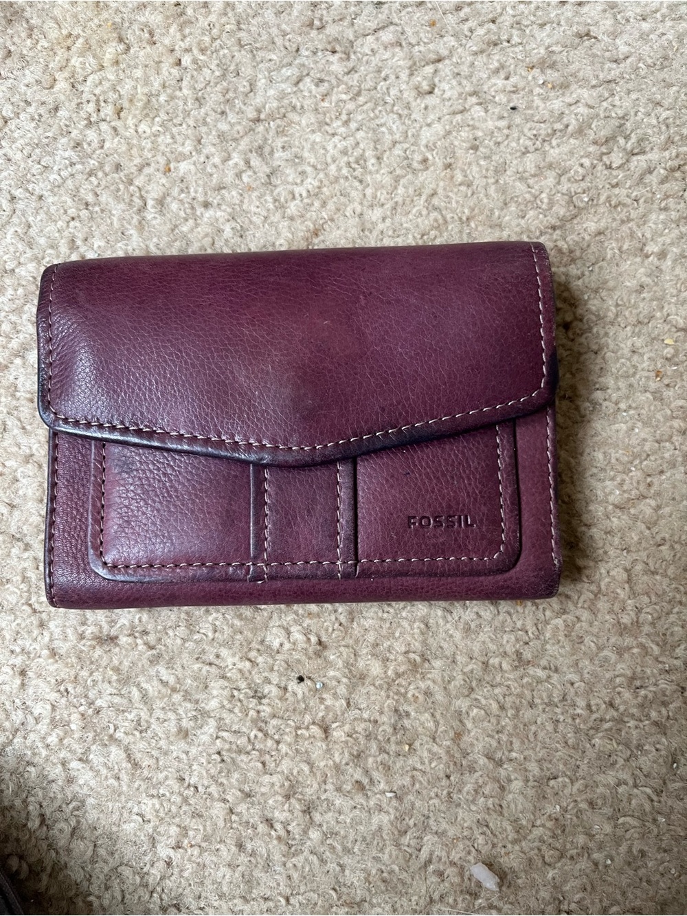 Fossil Women's Leather Wallet - Plum/Burgundy